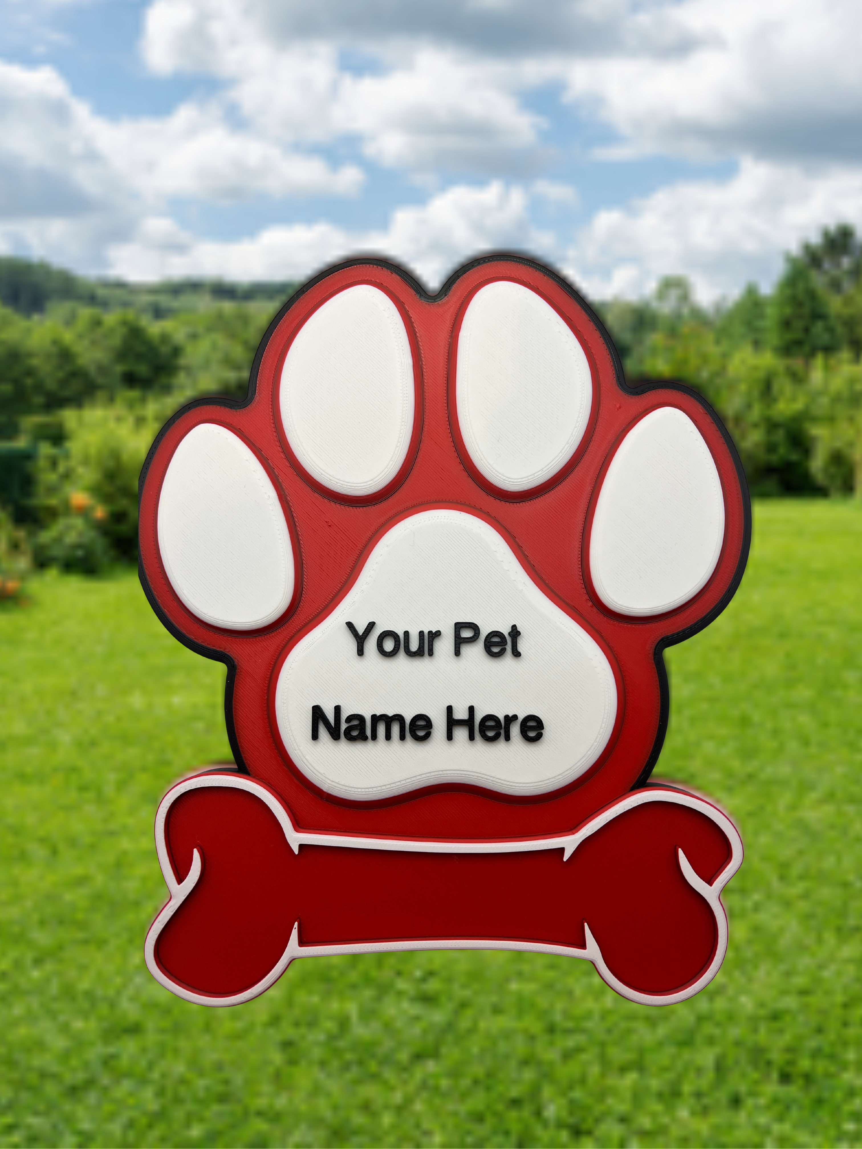 Pet Memorial - Red Paw