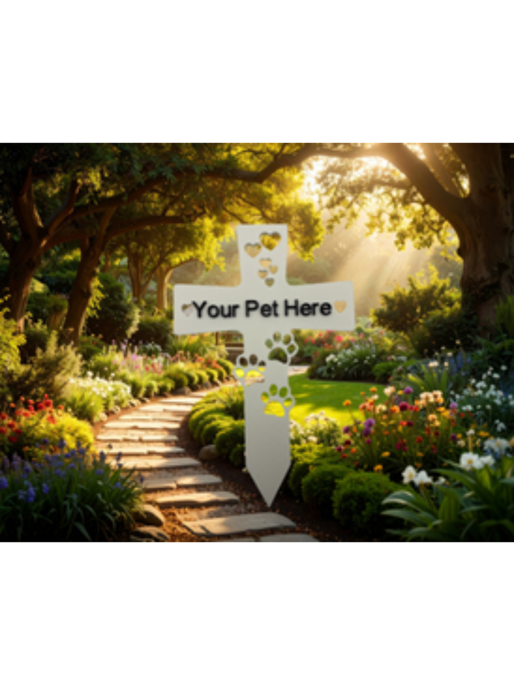 Pet Memorial - Paw Cross