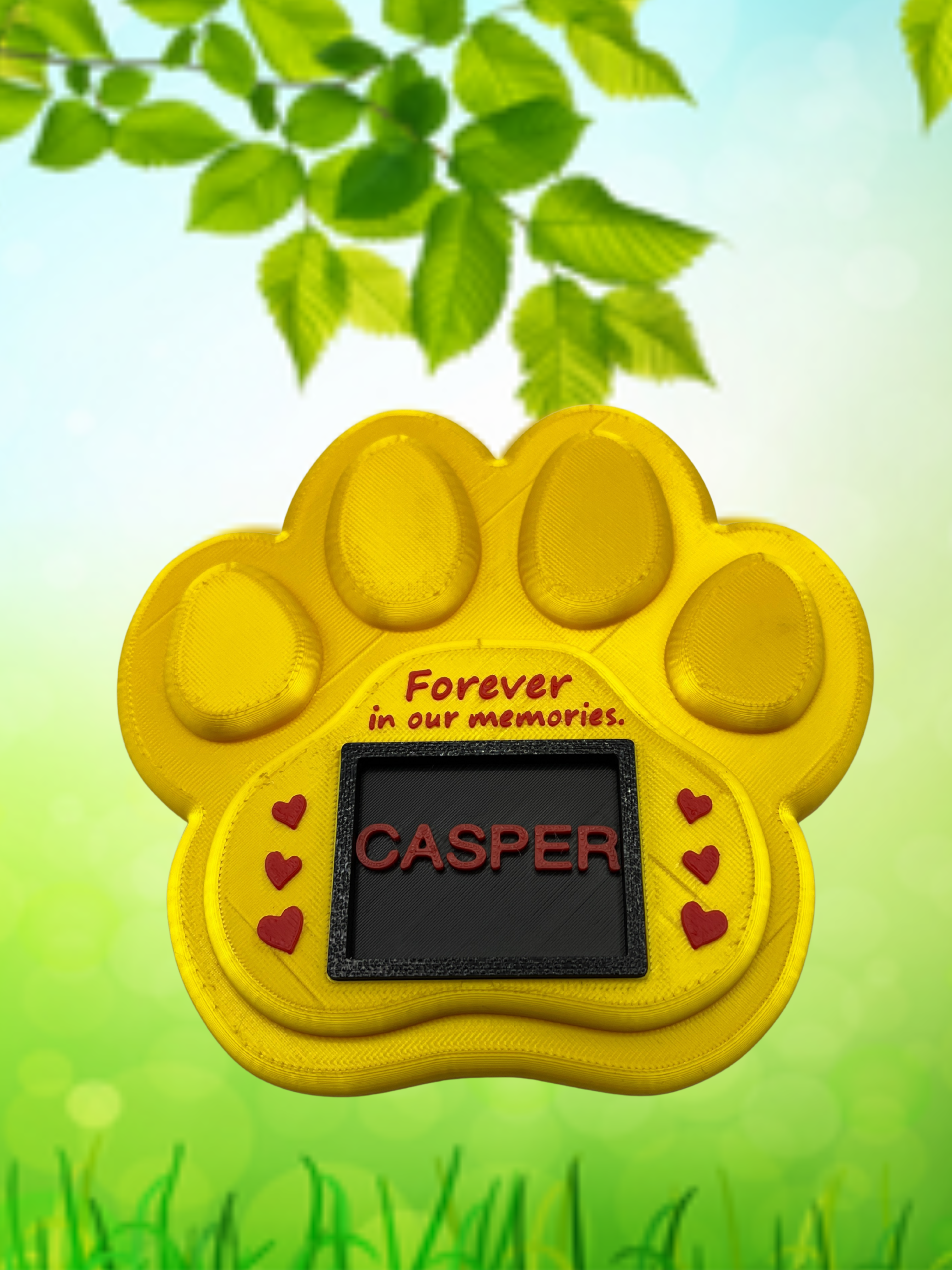 Pet Memorial - Yellow Paw