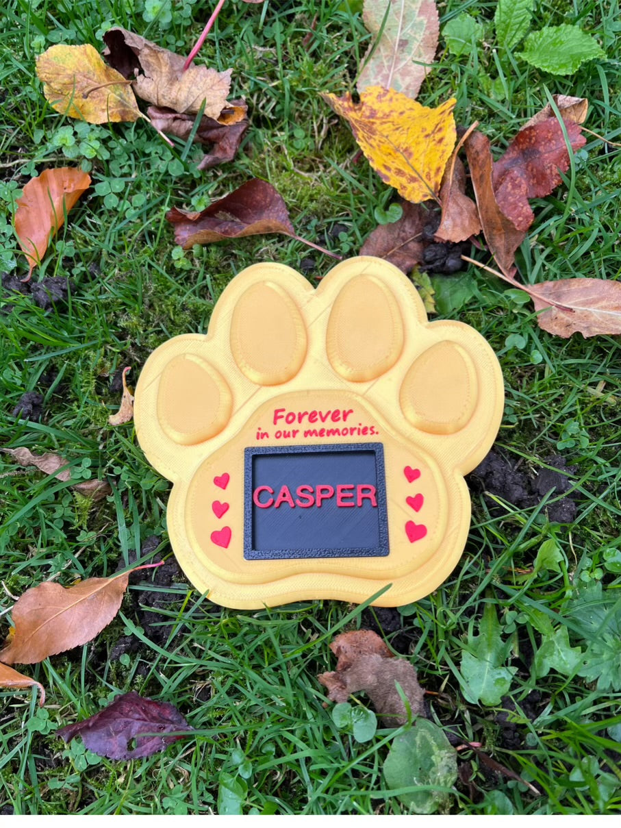Pet Memorial - Yellow Paw