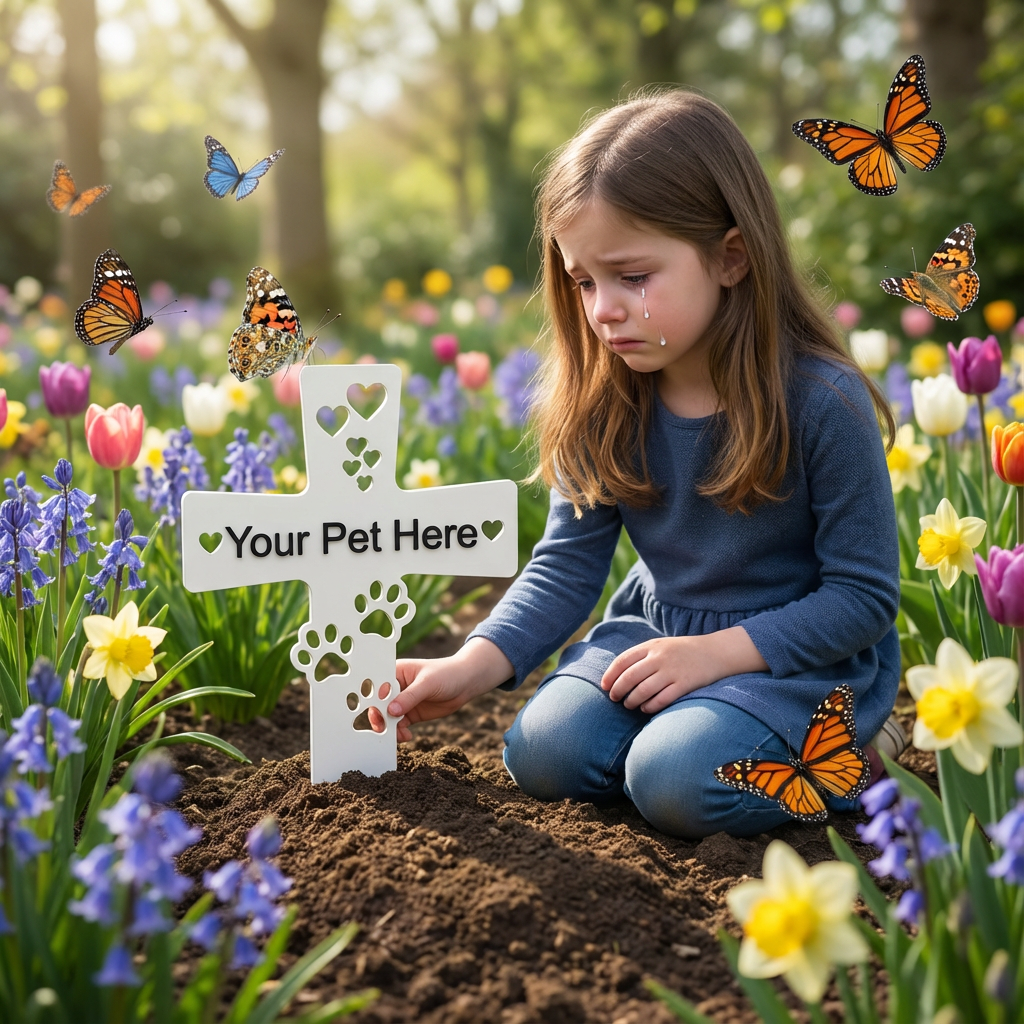 Pet Memorial - Paw Cross