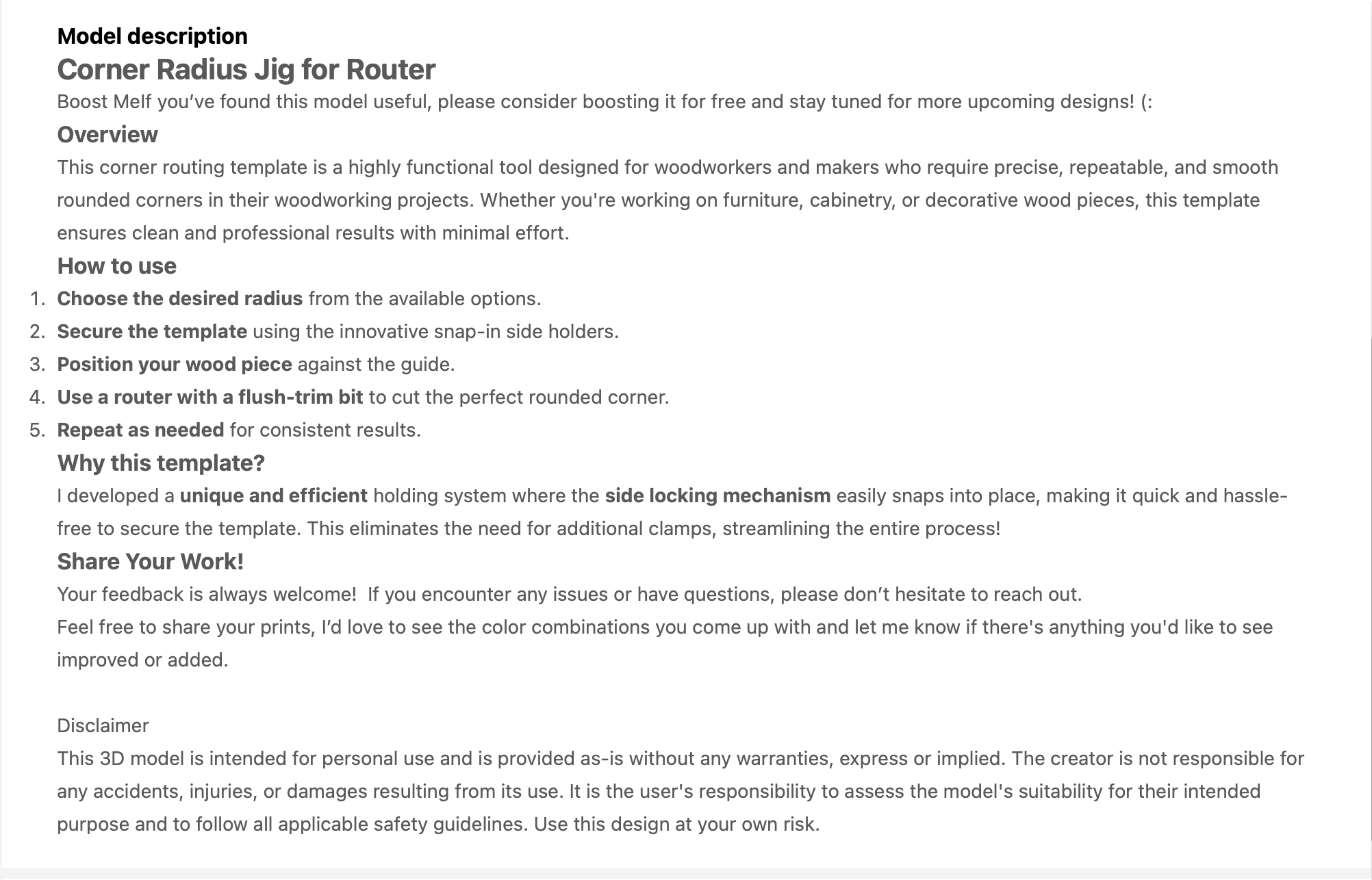 Router Corner Radius Jig